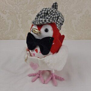Target Bird Red and White Valentine’s Day Bird With Bow Tie and Houndstooth Cap